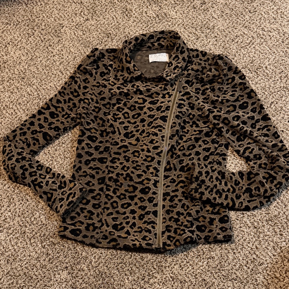 Z Supply Leopard Print Blazer